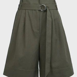 Tibi Khaki Gabardine Stella Shorts